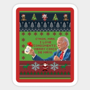 C'Mon Man Ugly Christmas Sweater Sticker